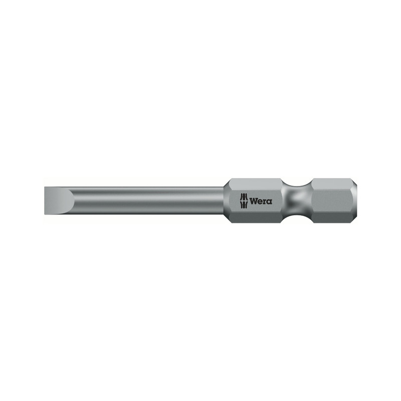 Wera 1/4" Bits, E6, Slotted, 50 mm Long (800/4 Z 50)