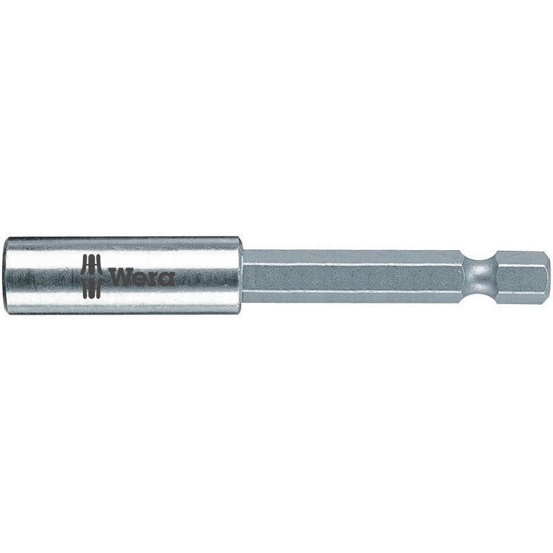Wera 1/4" Bit Holder, E6, w/ Retaining Ring & Strong Magnet, 75 mm Long (899/4/1 1/4" x 75)
