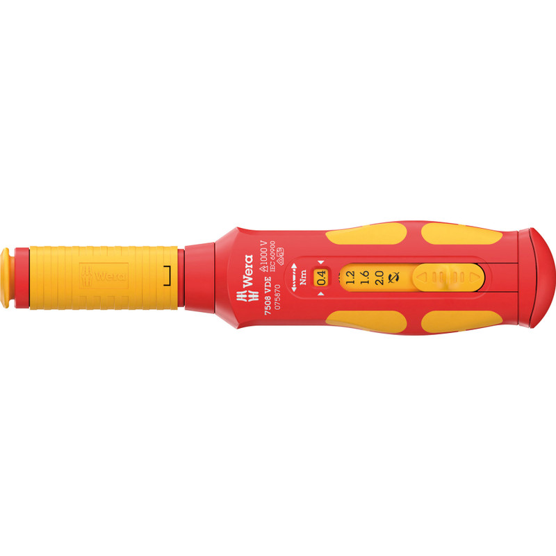 Wera Kraftform Safe-Torque VDE Insulated Torque Screwdriver, 0.4-2.0 Nm (7508 VDE)