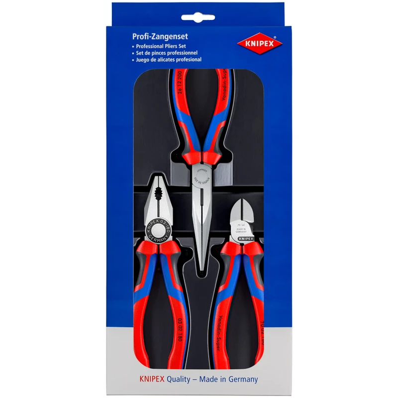 KNIPEX All-Purpose Pliers Set, Comfort-Grip, 3 pcs (00 20 11)