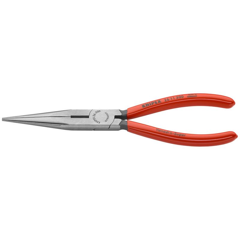 KNIPEX Long Nose Pliers, Snipe Nose w/ Side Cutter, 8" (26 11 200)