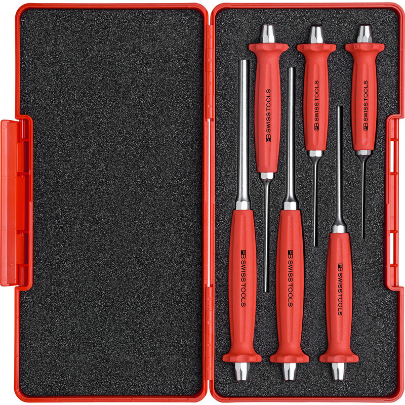 PB Swiss SwissGrip Parallel Pin Punch Set, 6 pcs w/ ToolBox (PB 758.SET)