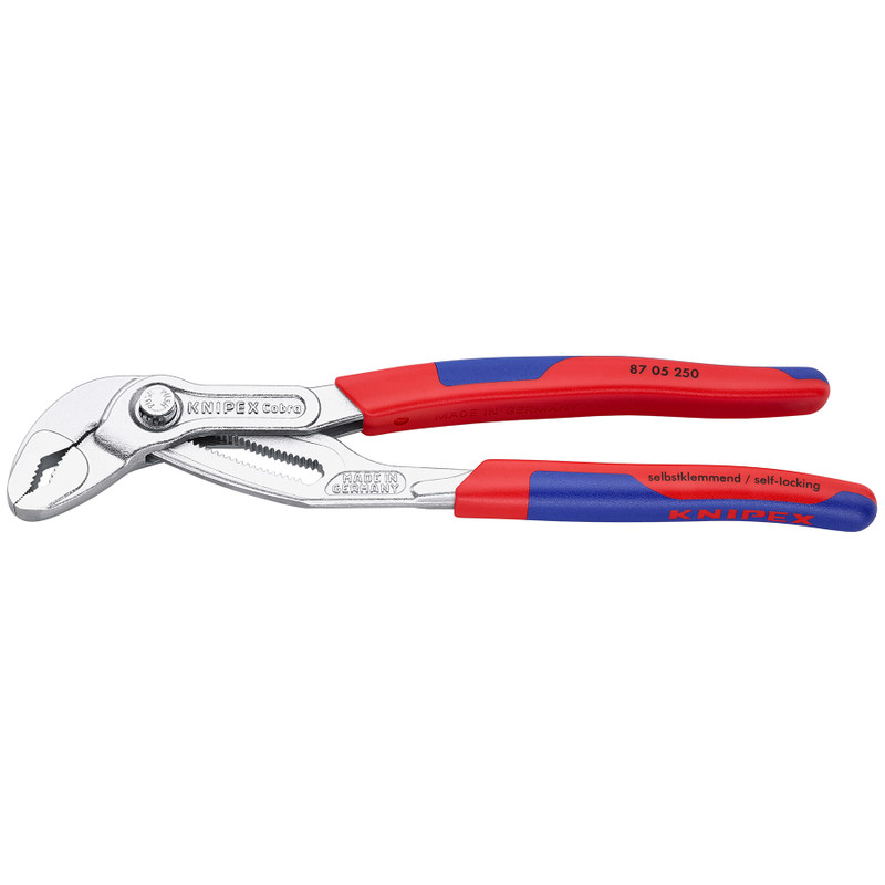 KNIPEX Cobra® Pliers, Multi-Component, Chrome Finish, 10" (87 05 250)