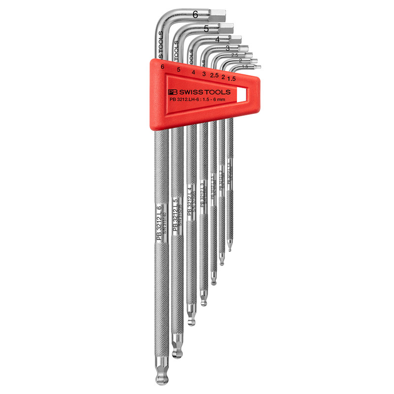 PB Swiss Knurled L-Key Set, Hex, 1.5-6 mm (PB 3212.LH-6)