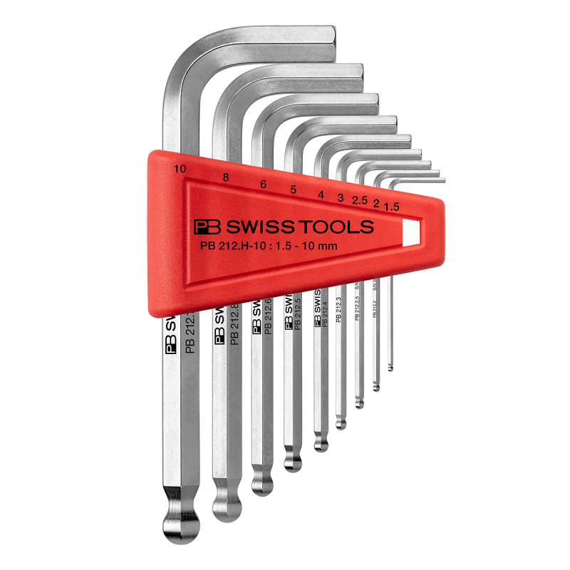 PB Swiss L-Key Set, Hex, w/ Ball End, 1.5-10 mm (PB 212.H-10)