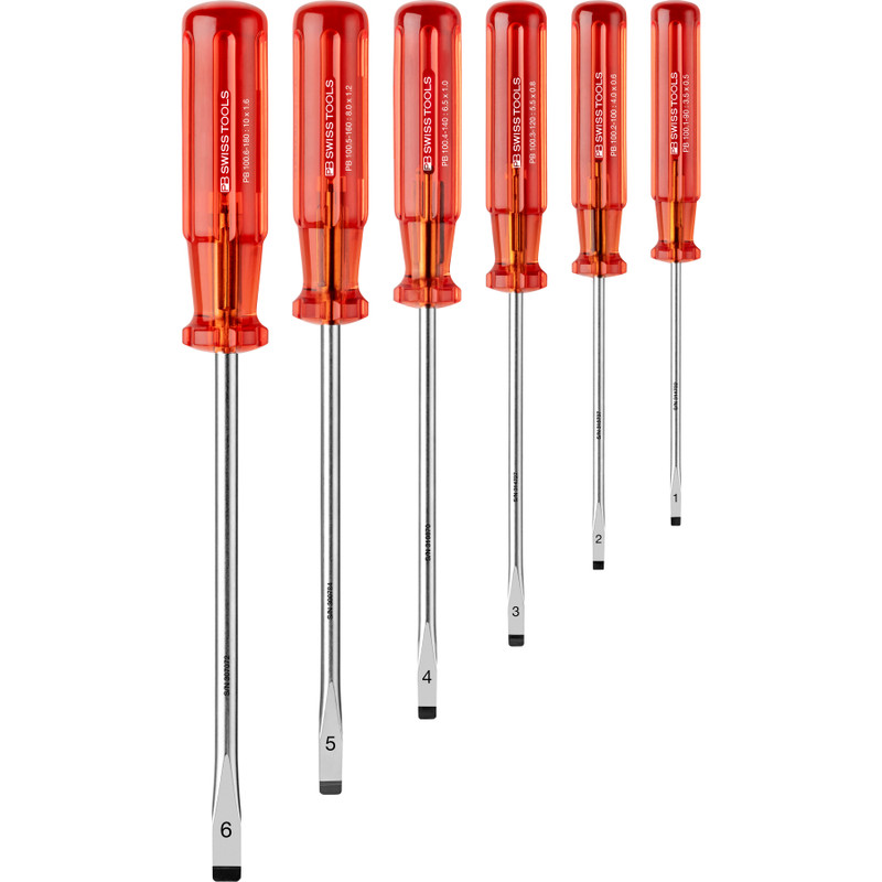 PB Swiss Classic Screwdriver Set, Slotted, 6 pcs (PB 1510.CBB)