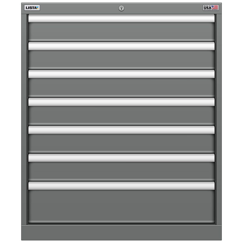 LISTA Stationary Cabinet, Shallow, 7 Drawer, 28.2" W 22.5" D 33.5" H (ST0750-0704F)