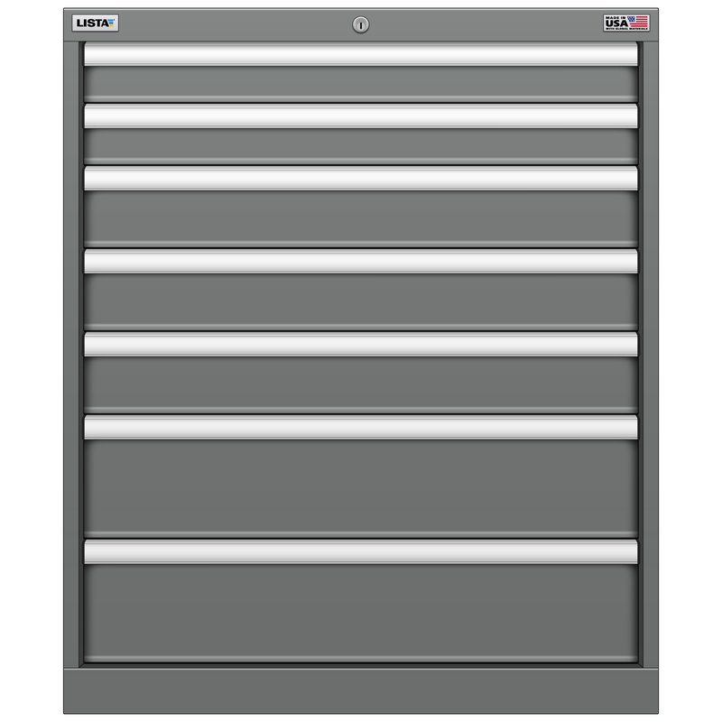 LISTA Stationary Cabinet, 7 Drawer, 28.2" W 28.5" D 33.5" H (SC0750-0703F)