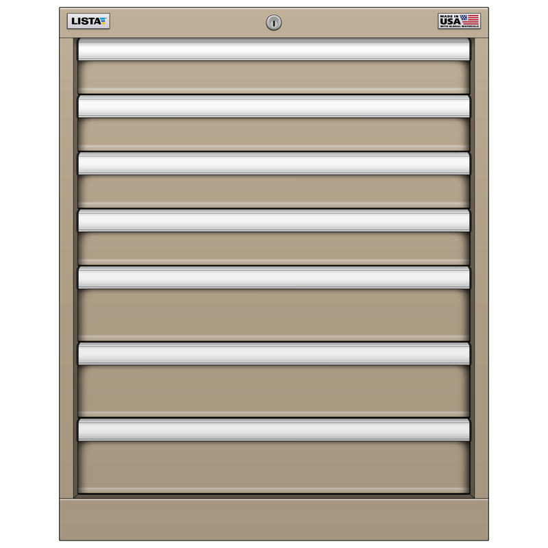 LISTA Stationary Cabinet, 7 Drawer, 22.2" W 28.5" D 27.6" H (MP0600-0701F)