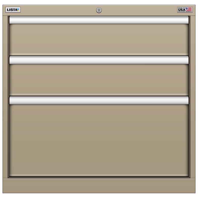 LISTA Drawer Cabinet, 3 Drawer, 28.2" W 28.5" D 27.6" H (SC0600-0301F)
