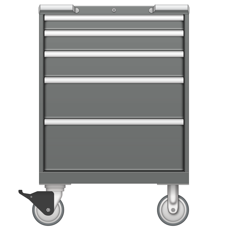 LISTA Mobile Cabinet, Shallow, 5 Drawer, 28.2" W 22.5" D 41.5" H (ST0750-0505F-M)