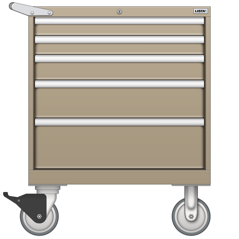 LISTA Mobile Cabinet, Shallow, 5 Drawer, 28.2" W 22.5" D 35.6" H (ST0600-0501F-M)