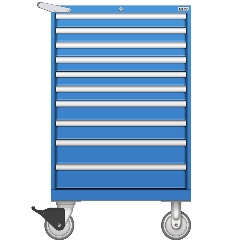 LISTA Mobile Cabinet, Shallow, 10 Drawer, 28.2" W 22.5" D 47.4" H (ST0900-1001F-M)