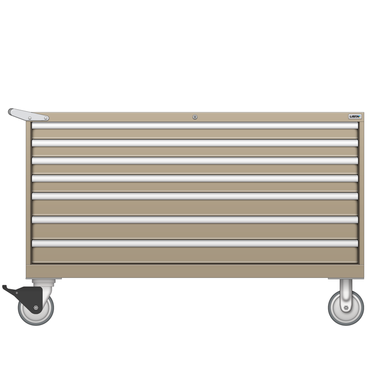 LISTA Mobile Cabinet, Shallow, 7 Drawer, 56.3" W 22.5" D 35.6" H (HT0600-0701F-M)