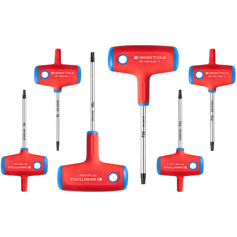 PB Swiss SwissGrip Cross-Handle Driver Set, Torx®, 6 pcs, T8-25 (PB 1551)