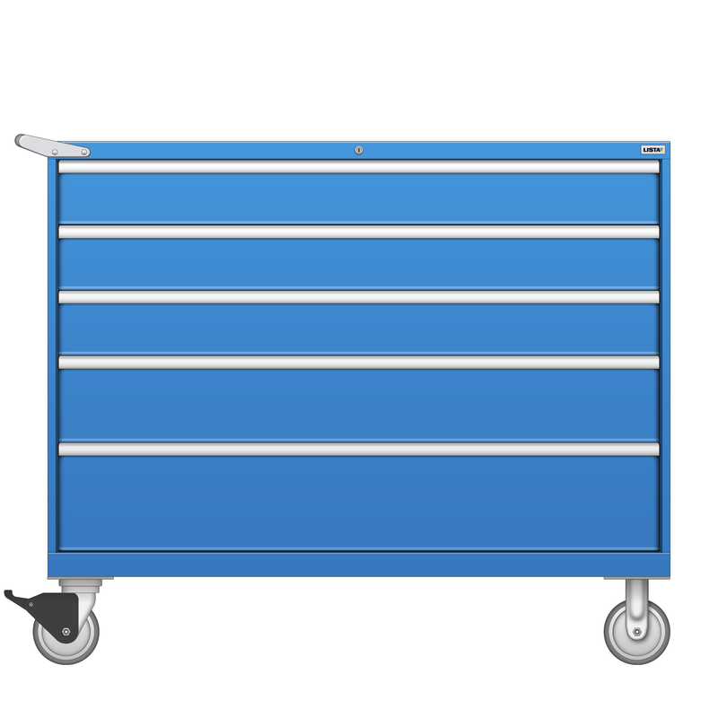 LISTA Mobile Drawer Cabinet, 5 Drawer, 56.3" W 28.5" D 47.4" H (DW0900-0501F-M)