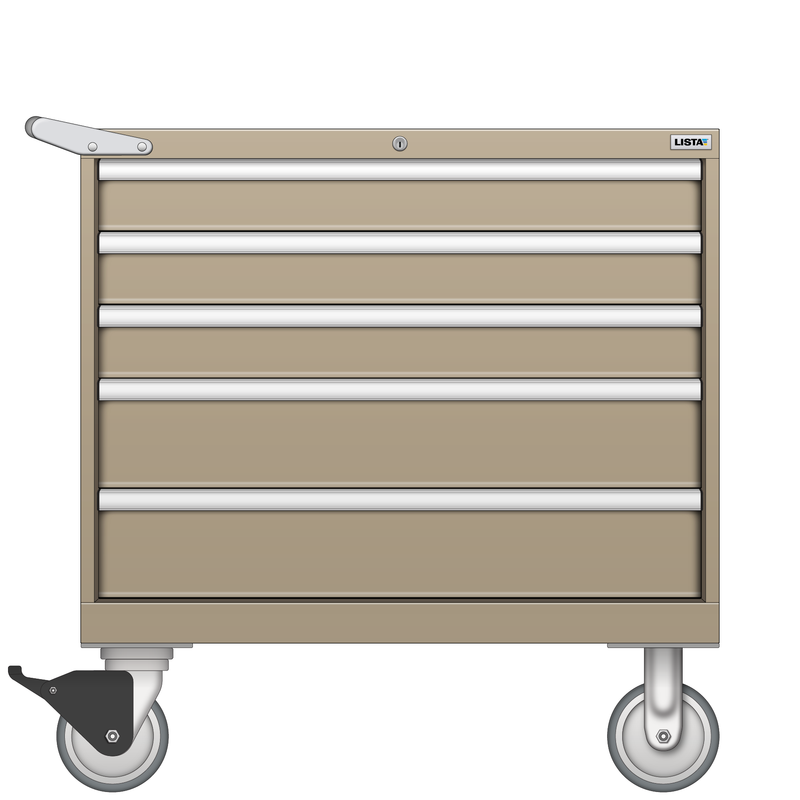 LISTA Mobile Cabinet, Shallow, 5 Drawer, 34.3" W 22.5" D 35.6" H (ES0600-0502F-M)