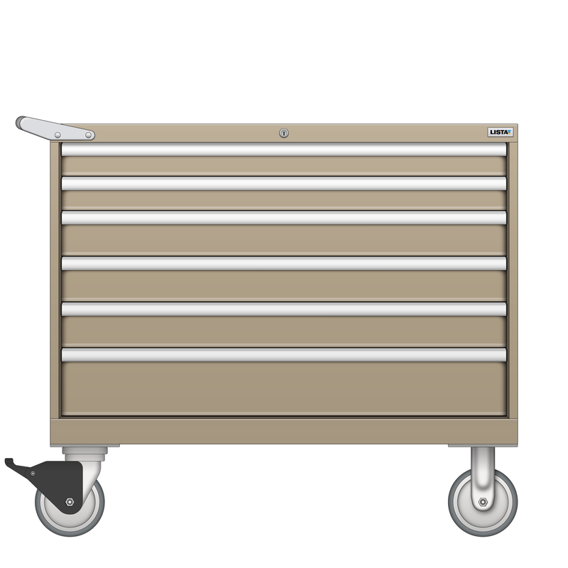 LISTA Mobile Cabinet, Shallow, 6 Drawer, 40.3" W 22.5" D 35.6" H (HS0600-0601F-M)
