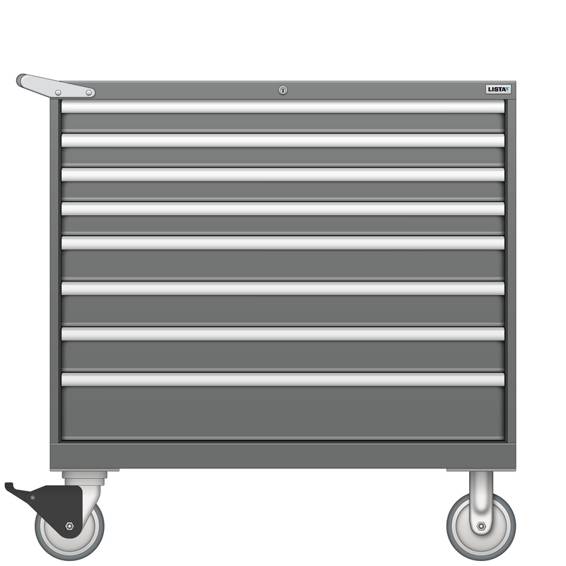 LISTA Mobile Cabinet, Shallow, 8 Drawer, 40.3" W 22.5" D 41.5" H (HS0750-0801F-M)
