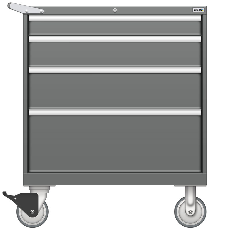 LISTA Mobile Cabinet, 4 Drawer, 34.3" W 28.5" D 41.5" H (EW0750-0402F-M)