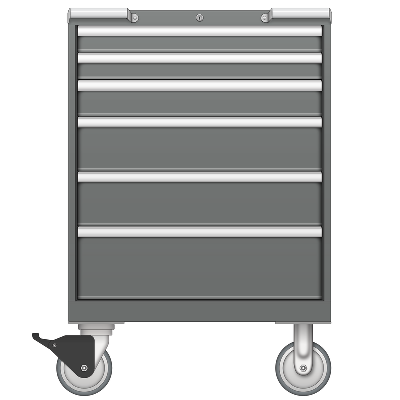 LISTA Mobile Cabinet, Shallow, 6 Drawer, 28.2" W 22.5" D 41.5" H (ST0750-0601F-M)