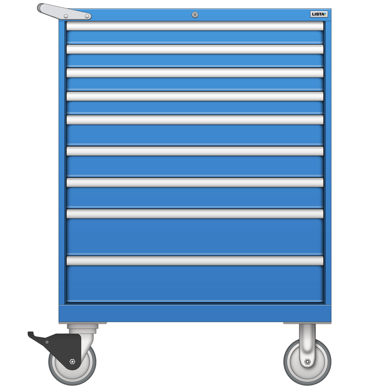 LISTA Mobile Cabinet, 9 Drawer, 34.3" W 28.5" D 47.4" H (EW0900-0901F-M)