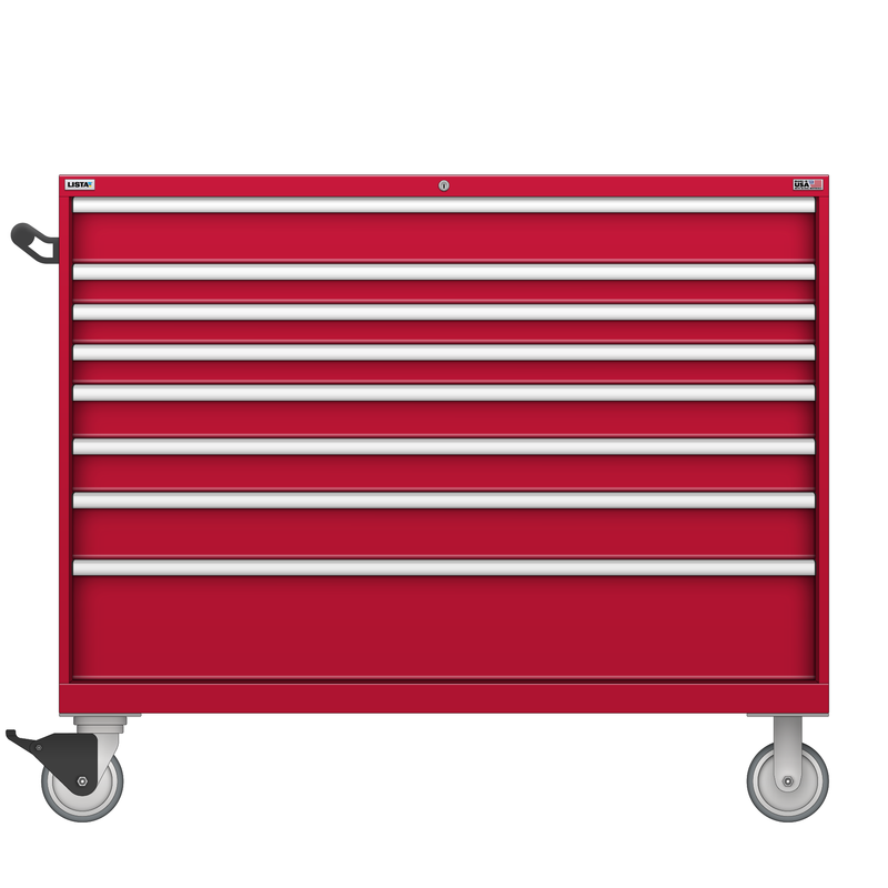 LISTA Technician Series Mobile Drawer Cabinet, 8 Drawer, 56.3" W 28.5" D 47.4" H (TSDW900-0808-M)