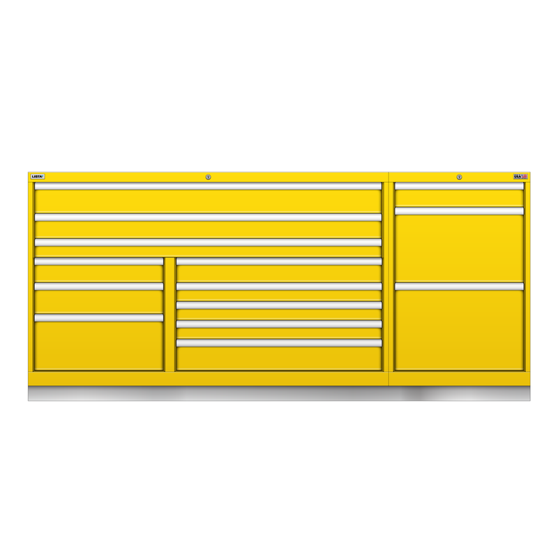LISTA Technician Series Drawer Cabinet, Triple Bank, 14 Drawer, 78.5" W 28.5" D 35.8" H (TSTB750-1401)