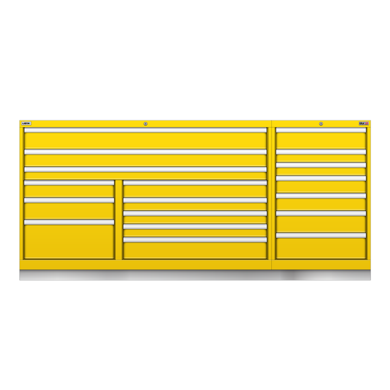 LISTA Technician Series Drawer Cabinet, Triple Bank, 18 Drawer, 78.5" W 28.5" D 35.8" H (TSTB750-1801)