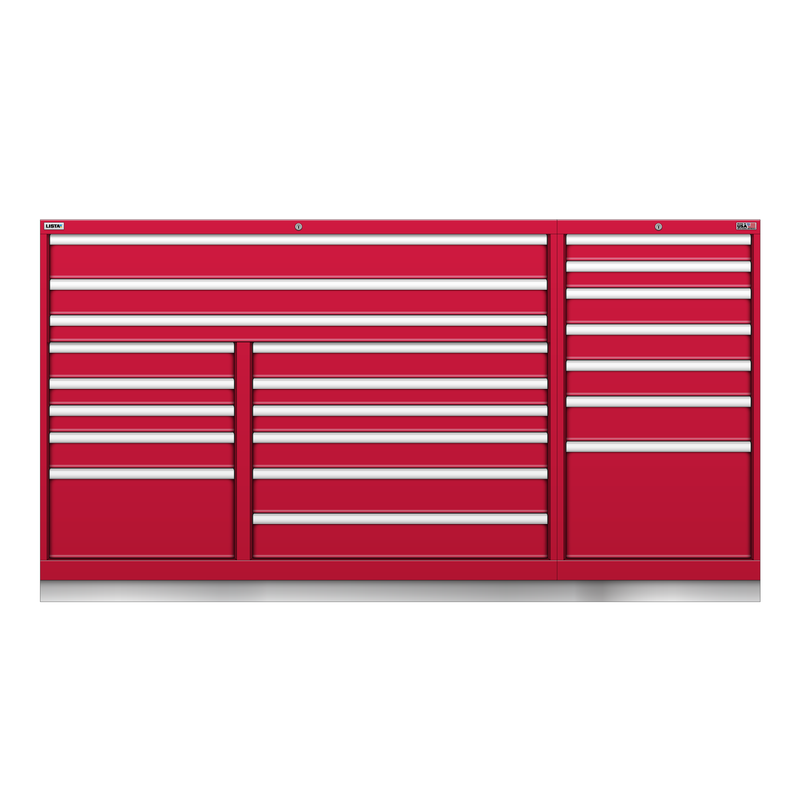 LISTA Technician Series Stationary Cabinet, Triple Bank, 21 Drawer, 78.5" W 28.5" D 41.7" H (TSTB900-2102)