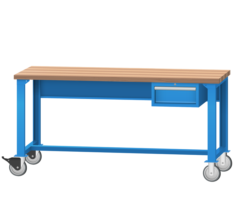 LISTA Mobile Industrial Workbench, w/ Hanging Cabinet, 72" W x 30" D x 35.25" H (WB2100-7230)