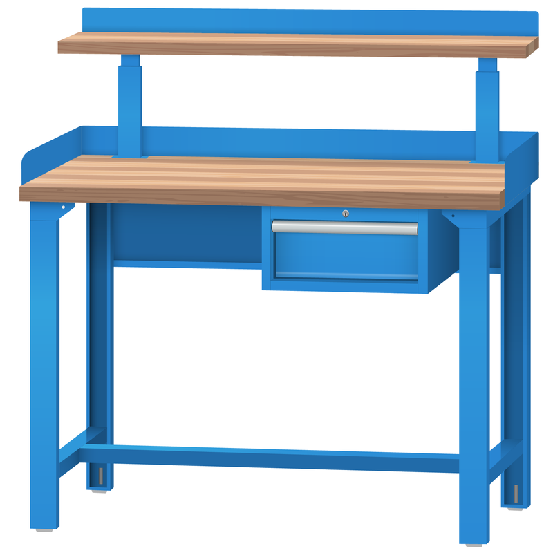 LISTA Industrial Workbench, w/ Hanging Cabinet & Adjustable Riser Shelf, 48" W x 30" D x 35.25" H (WB1103-4830)