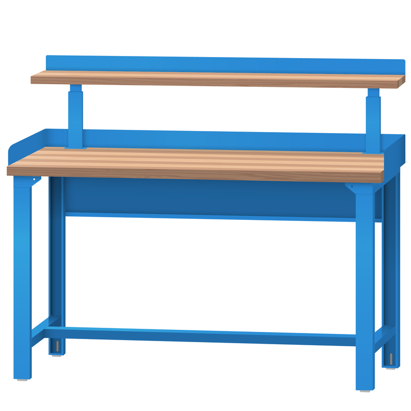 LISTA Industrial Workbench, w/ Adjustable Riser Shelf, Back & End Stops, 60" W x 30" D x 35.25" H (WB1003-6030)
