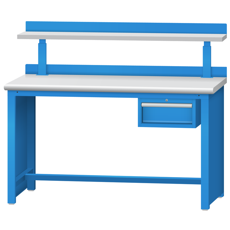 LISTA Technical Workbench, w/ Hanging Cabinet, Adjustable Riser Shelf and Back Stop, 60" W x 30" D x 35.25" H (TB3101-6030)