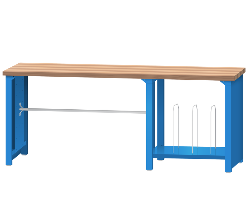 LISTA Packing Bench, w/ Roll Holder and Bottom Shelf, 84" W x 30" D x 35.25" H (PS6400-8430)
