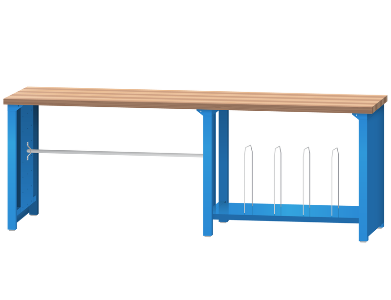 LISTA Packing Bench, w/ Roll Holder and Bottom Shelf, 96" W x 30" D x 35.25" H (PS6400-9630)