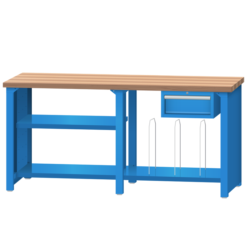LISTA Packing Bench, w/ Hanging Cabinet & 2 Bottom Shelves, 72" W x 30" D x 35.25" H (PS6500-7230)
