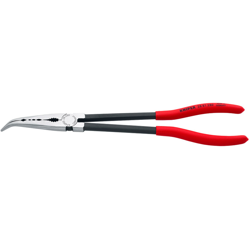 KNIPEX Extra Long Nose Pliers, Needle Nose, 45° Angled, 11" (28 81 280)