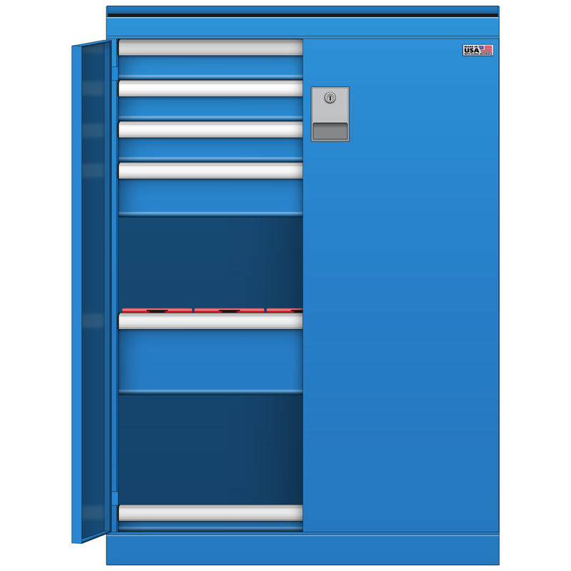 LISTA CNC Tool Cabinet, 5 Drawer, w/ Hinged Doors, 28.2" W 29.5" D 39.4" H (MTC900NC)