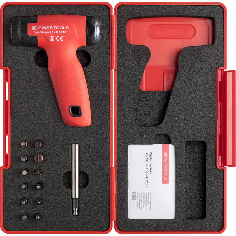 PB Swiss DigiTorque V02 Electronic Interchangeable Blade Torque Driver Set, 3.4-16 Nm, w/ ToolBox (PB 9325.Set B1 CBB)