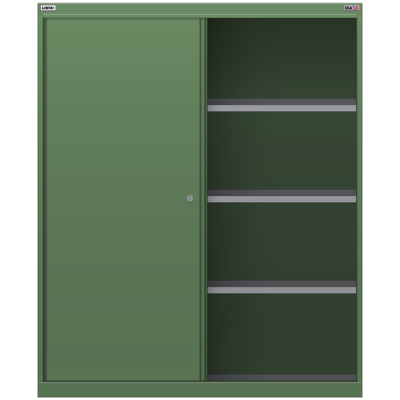 LISTA Shelf Cabinet, 4 Shelf, w/ Sliding Doors, 40.3" W 28.5" D 57.1" H (HWSD1350)