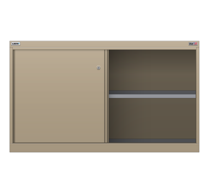 LISTA Shelf Cabinet, 2 Shelf, w/ Sliding Doors, 40.3" W 22.5" D 27.6" H (HSSD600)
