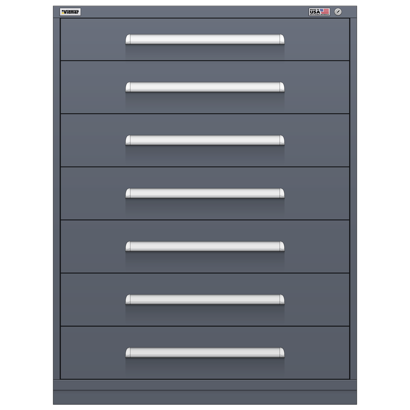 Vidmar Drawer Cabinet, 8 Drawer, 45" W 27.8" D 59" H (RP3545AL)