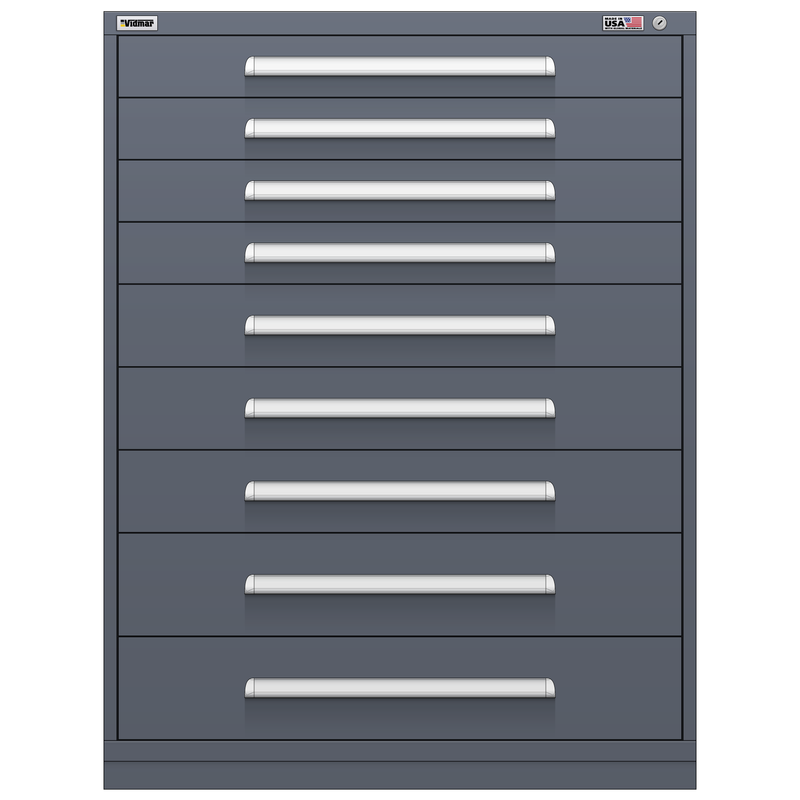 Vidmar Drawer Cabinet, 10 Drawer, 45" W 27.8" D 59" H (RP3546AL)