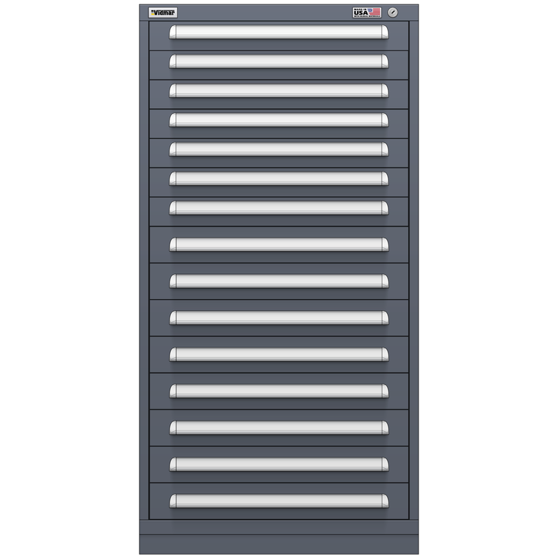 Vidmar Drawer Cabinet, 16 Drawer, 30" W 27.8" D 59" H (SCU3014AL)