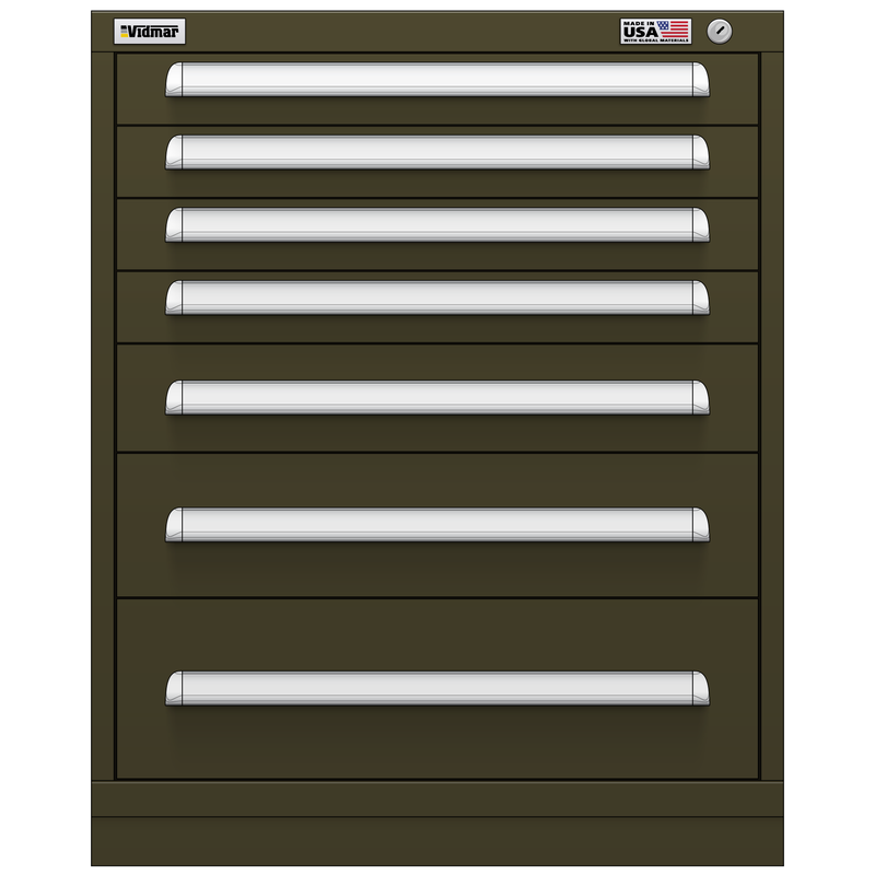 Vidmar Drawer Cabinet, 7 Drawer, 30" W 27.8" D 37" H (SCU1905AL)