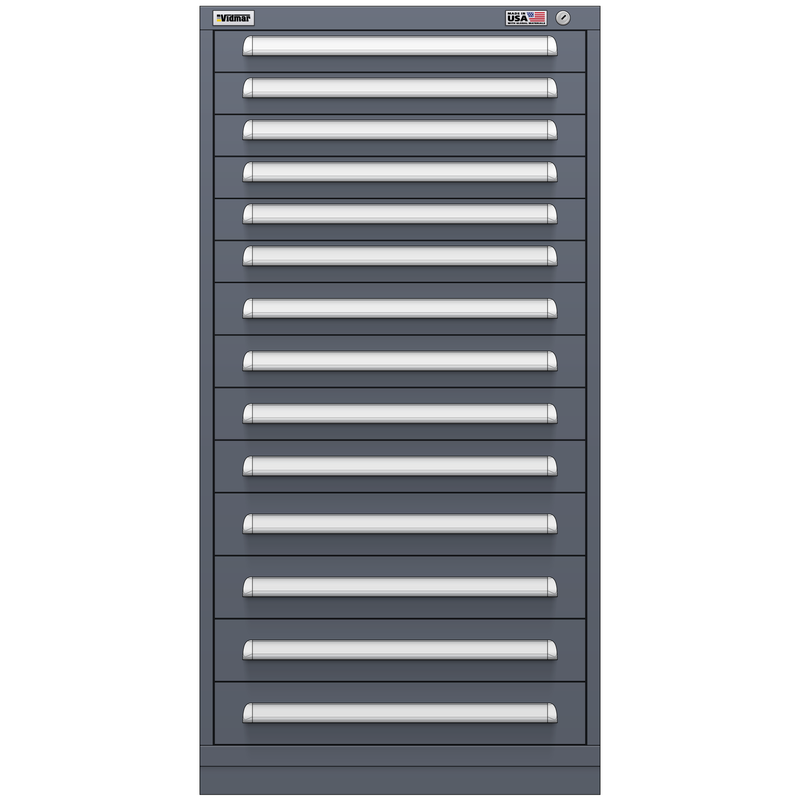 Vidmar Drawer Cabinet, 14 Drawer, 30" W 27.8" D 59" H (SCU3026AL)