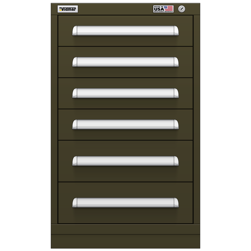 Vidmar Drawer Cabinet, 6 Drawer, 22.5" W 27.8" D 37" H (RP1939AL)