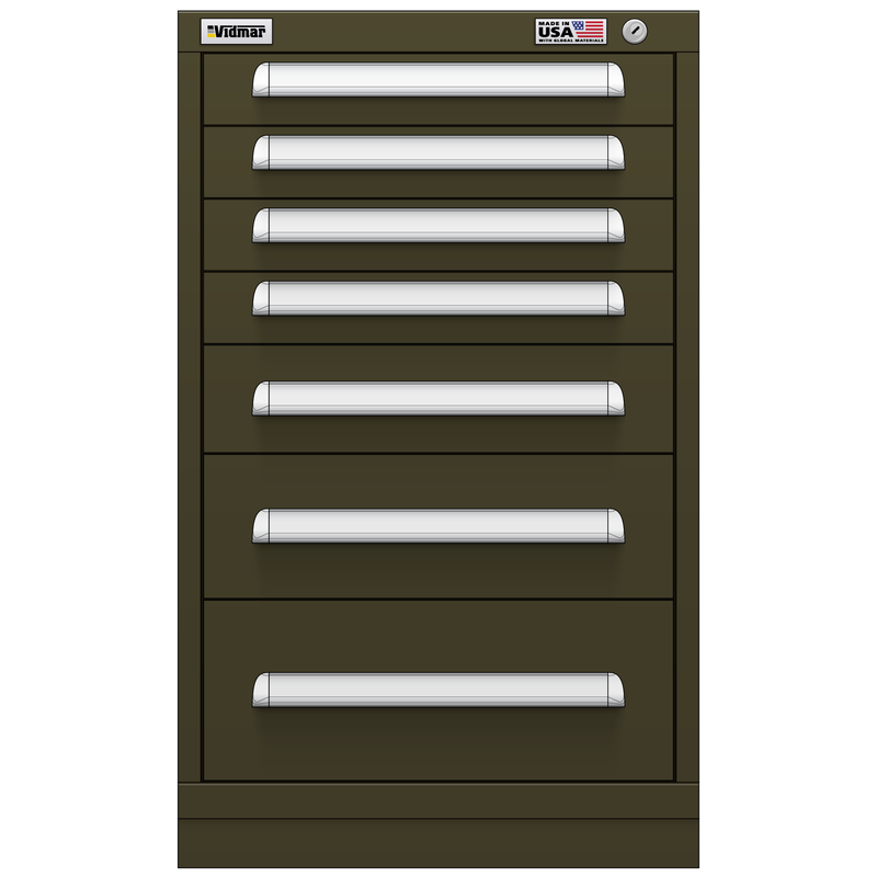 Vidmar Drawer Cabinet, 7 Drawer, 22.5" W 27.8" D 37" H (RP1940AL)