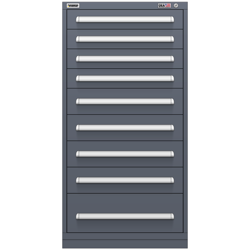 Vidmar Drawer Cabinet, 9 Drawer, 30" W 27.8" D 59" H (SCU3144AL)